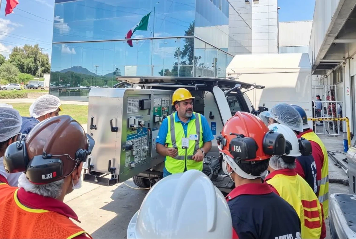 Showroom móvil DEMOVAN con tecnología neumática industrial de SMC y Pepperl+Fuchs