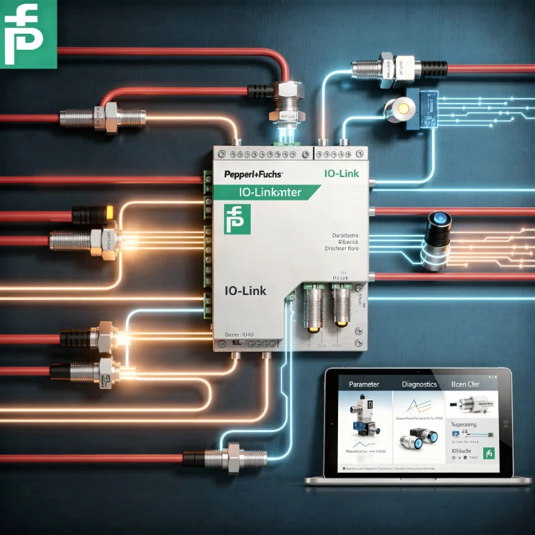 Dispositivos Pepperl+Fuchs conectados a través de IO-Link para automatización industrial