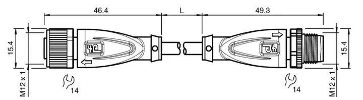Cable de Conexión Industrial de Alta Potencia M12 (L-Code, 2 metros) V15L-G-2M-PUR-U-V15L-G Pepperl+Fuchs-2.webp