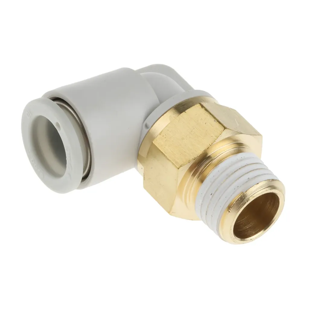 Conexión Neumatica Codo Manguera 10mm Rosca 1/4" KQ2L10-02AS SMC