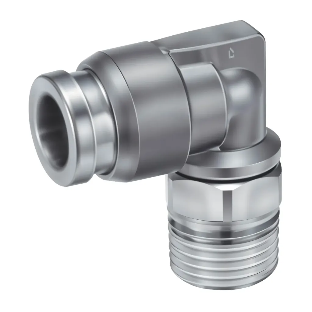 Conexión de Codo niquelada para Ø12mm a 1/4 KQB2L12-02S SMC