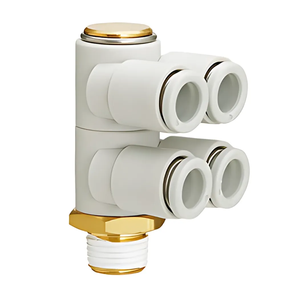 Conexión Cuádruple Manguera 8mm - 3/8"PT KQ2ZD08-03AS SMC