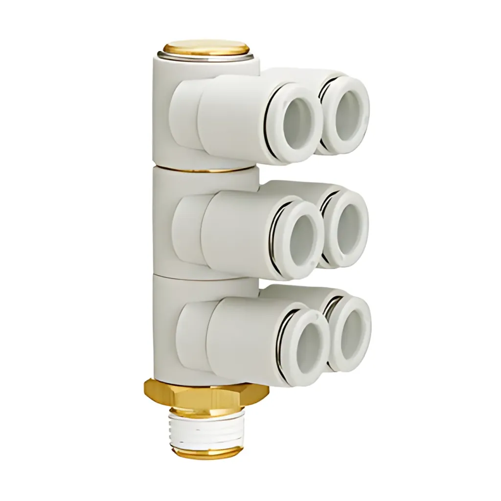 Conexión Séxtuple en Rosca de 3/8" (Salidas de 6 mm) KQ2ZT06-03AS SMC
