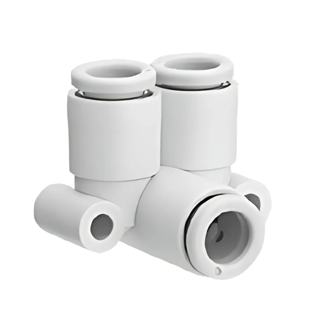 Conector Codo Y Dúplex Manguera 10mm - 10mm KQ2LU10-00A SMC